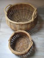2 Rieten grote manden, Huis en Inrichting, Ophalen, Mand, Rond, Zo goed als nieuw