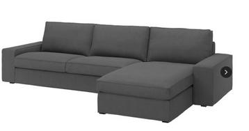 Ikea kivik 4-zitsbank met chaise longue grijs beschikbaar voor biedingen