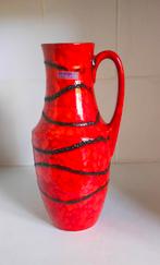 Scheurich vaas 407-35. Rood-oranje & zwarte golvende lijnen., Antiquités & Art, Antiquités | Vases, Enlèvement