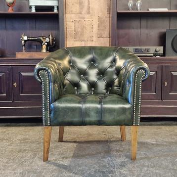 Chesterfield Club chair - Antiek Groen beschikbaar voor biedingen