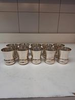 10 tasses en métal argenté, Enlèvement ou Envoi