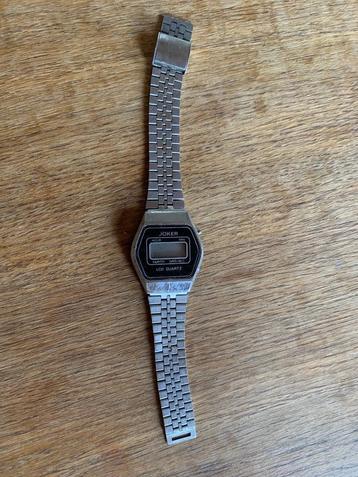 Joker 35mm zilverkleurig stalen kwarts LCD-horloge beschikbaar voor biedingen