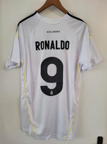 Nieuw retro Adidas Real Madrid shirt 09/10 Ronaldo maat L disponible aux enchères