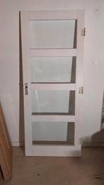 Portes intérieures en bois avec 4 vitres, Porte intérieure, Enlèvement, Verre, 200 à 215 cm