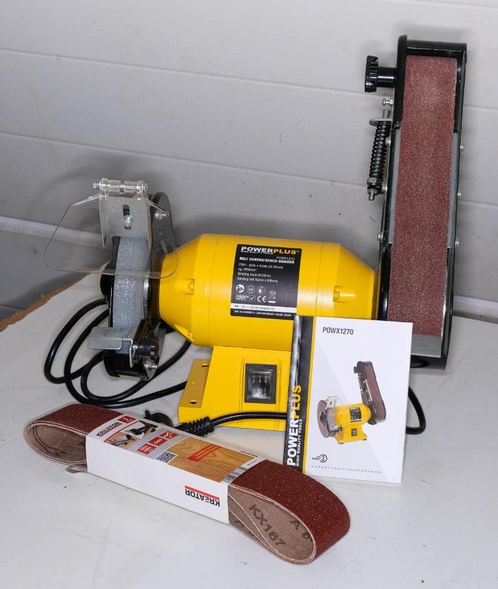 Powerplus POWX1270 Slijp- en bandschuurmachine, Doe-het-zelf en Bouw, Gereedschap | Schuurmachines, Zo goed als nieuw, Overige typen