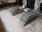 Salontafel met glazen blad, Ophalen, Gebruikt, 100 tot 150 cm, 50 tot 100 cm