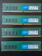 Crucial 64GB (4x16GB) DDR4 2666MHz UDIMM, Computers en Software, Ophalen of Verzenden, Zo goed als nieuw, DDR4