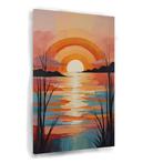 Zonsondergang op zee abstract canvas 40x60cm - 18mm., Huis en Inrichting, Nieuw, Verzenden