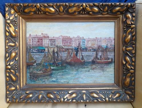 Oostende, haven, Aloïs De Laet, Antiek en Kunst, Kunst | Schilderijen | Klassiek, Ophalen