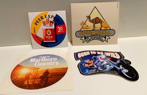 Lot 4x Stickers Tabak Marlboro-Camel-Peer-Landewyck, Collections, Autocollants, Comme neuf, Enlèvement ou Envoi