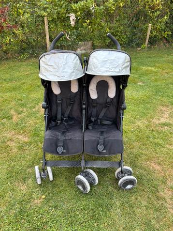 Maclaren Twin noire - poussette double pliable, Enfants & Bébés, Enlèvement, Comme neuf, Poussette