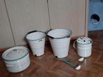 Emaille kookpot, melkkan, emmers  , pollepels..., Antiek en Kunst, Ophalen
