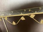 Tafeltje in smeedwerk met glazen blad, Ophalen