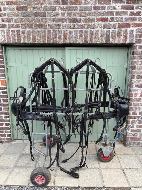 Tweespan tuig van der wiel, Dieren en Toebehoren, Paarden en Pony's | Hoofdstellen en Tuigage, Zo goed als nieuw, Dressuur, Ophalen of Verzenden