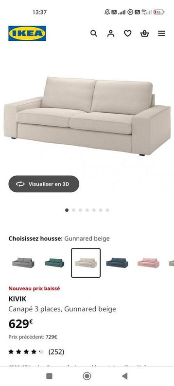 2 fauteuils kivik 3 places ikea, Enlèvement