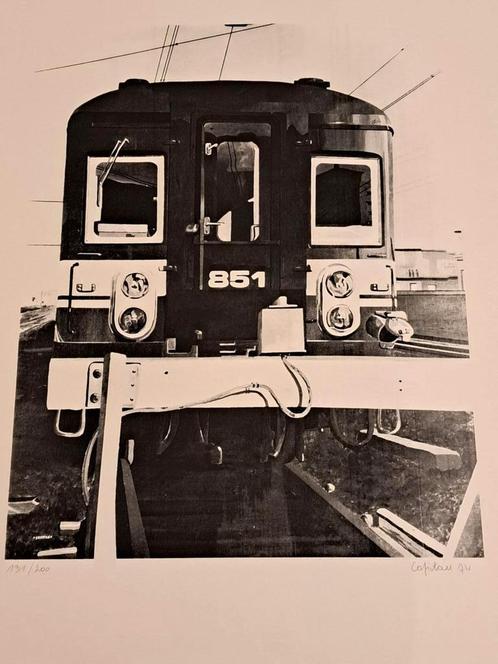 Henri Van Rolleghem (capitan) - trein AM70 Airport 851 litho, Antiek en Kunst, Kunst | Litho's en Zeefdrukken, Ophalen of Verzenden