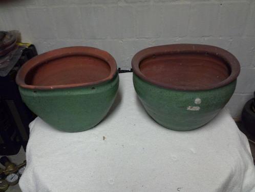 Twee muurbloempotten, Tuin en Terras, Bloempotten, Zo goed als nieuw, Terracotta, Balkon, Tuin, Minder dan 40 cm, 25 tot 40 cm