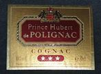 Cognac Prince Hubert de Polignac vintage etiket, Autres types, France, Utilisé, Enlèvement ou Envoi