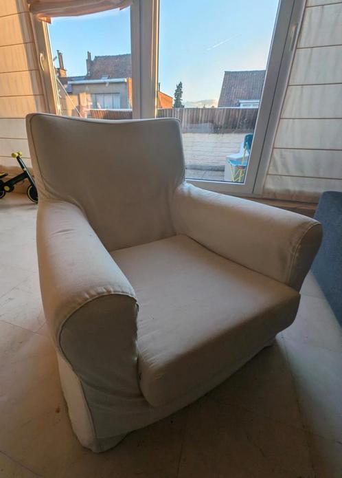 Witte fauteuil Ikea, Huis en Inrichting, Fauteuils, Gebruikt, Ophalen