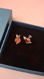 Boucles d'oreilles en forme de renard avec pierre rouge, Bijoux, Sacs & Beauté, Enlèvement ou Envoi, Argent, Argent, Neuf