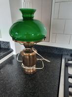 Mooie vintage lamp met groen glas,  mooie schijn, Antiek en Kunst, Ophalen