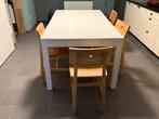 IKEA Uitschuifbare Eettafel BJURSTA WIT, Enlèvement, Utilisé, 50 à 100 cm, Rectangulaire