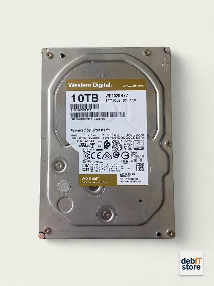 WD Gold 10tb NAS - Server HDD - WD102KRYZ, Computers en Software, Harde schijven, Zo goed als nieuw, Server, HDD, SATA, Ophalen of Verzenden