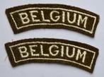 BELGIUM WOII schoudertitels, 40-45, PER SET, op Kaki stof, Ophalen of Verzenden, Landmacht, Embleem of Badge