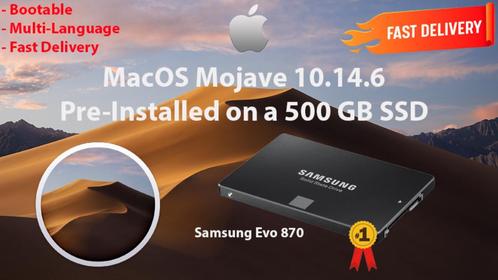 MacOS Mojave 10.14.6 Voor-Geïnstalleerde SSD 500GB OSX OS X, Computers en Software, Besturingssoftware, Nieuw, MacOS, Verzenden