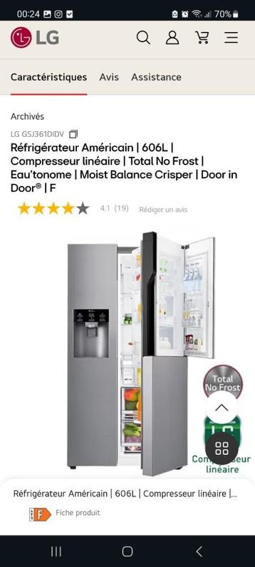 Frigo americain  LG GSJ361DIDV