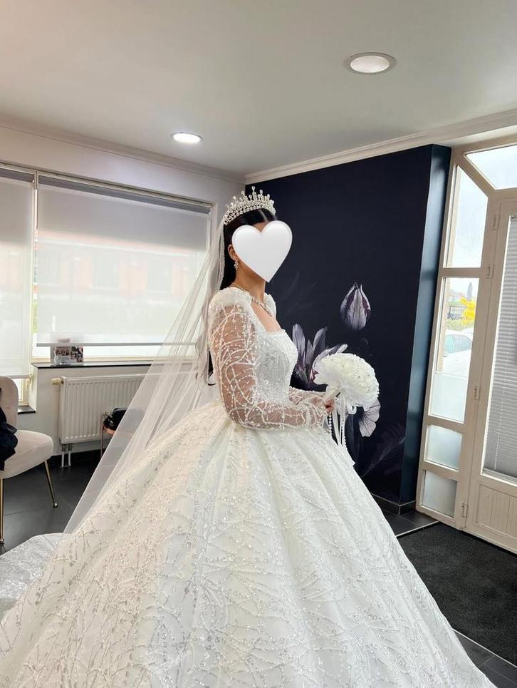Bruidsjurk prinsessenmodel, Kleding | Dames, Trouwkleding en Trouwaccessoires, Zo goed als nieuw, Wit, Ophalen