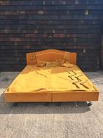 Vintage bed met fluwelen Orange stof, Ophalen, ., ., 200 cm