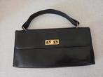 Vintage 70's tas, kalfsleder, zwart., Handtassen en Accessoires, Tassen | Damestassen, Ophalen of Verzenden, Zo goed als nieuw