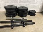 Gewichten + halters, Sport en Fitness, Fitnessmaterialen, Ophalen, Gebruikt, Halterset