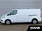 Ford Transit Custom 300 2.0 TDCI L2H1 LIMITED 2X schuif Auto, Stof, Wit, 230 g/km, Bedrijf