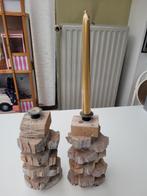 Kandelaars in hout : 2 stuks, Ophalen, Overige materialen