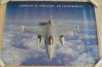 Poster Affiche, Straaljager F-16A, 59,5x42cm, KLu, 1990s.(1), Verzamelen, Gebruikt, Rechthoekig Liggend, Ophalen of Verzenden