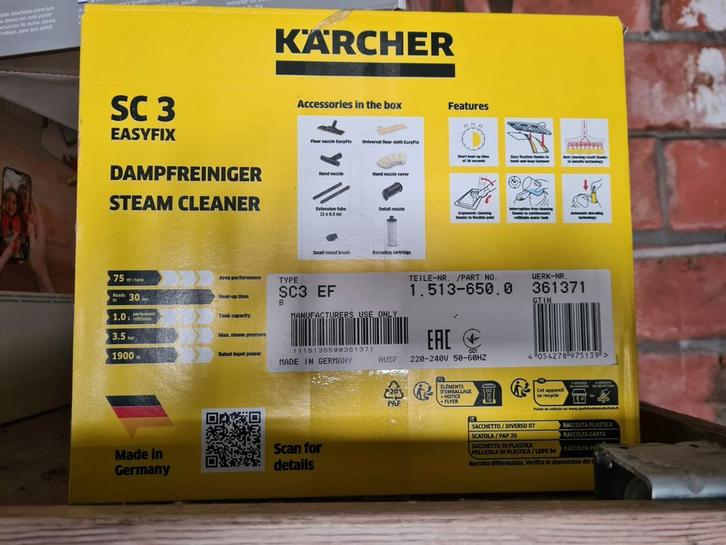 Kärcher SC 3 EasyFix was maar 3 keer gebruikt, Electroménager, Vapeurs, Nettoyeur à vapeur, Enlèvement
