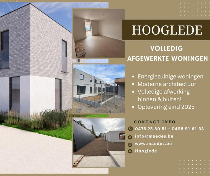 Nieuwbouw in Hooglede, Immo, Nieuwbouwprojecten, Hoekwoning of Tussenwoning, Verkoop zonder makelaar, E30