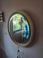 Miroir vintage en porcelaine italienne avec lumières, Enlèvement ou Envoi, Moins de 100 cm, Rond, Utilisé