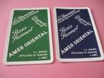 2 oude losse speelkaarten Distilleries De Charleroi (128), Collections, Cartes à jouer, Jokers & Jeux des sept familles, Comme neuf