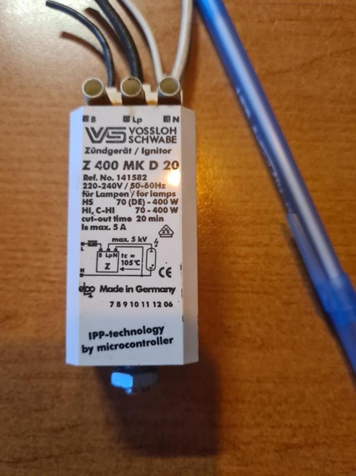 Vossloh Z400 MK D20 Elektronische bovenontsteker voor Lampen, Doe-het-zelf en Bouw, Elektriciteit en Kabels, Gebruikt, Overige typen