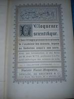 1887 Antiek boek ELOQUENCE SCIENTIFIQUE, COLLECTION LITÉRAIR, Antiek en Kunst, Ophalen of Verzenden, Diverse auteurs