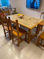 Table 155/85cm + 4 chaises + banc, Maison & Meubles, Salles à manger complètes