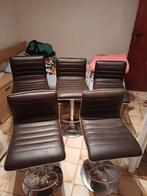 Verstelbare barkrukken , lederlook, 5 stuks, Ophalen, Gebruikt