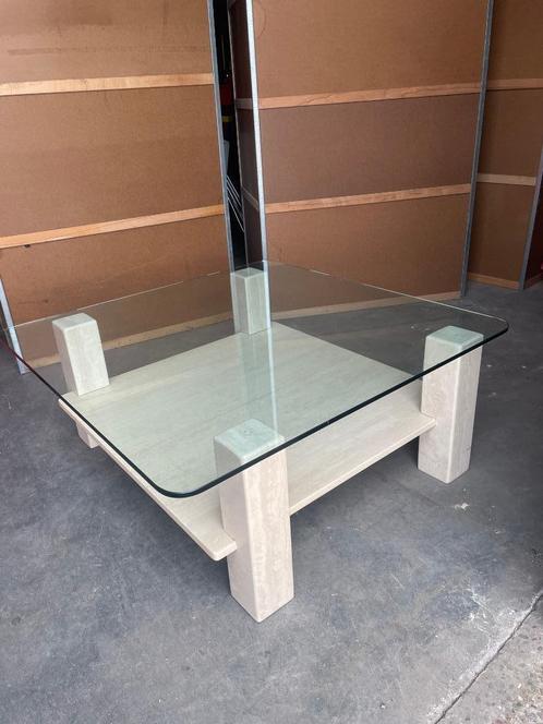 Travertijn Salontafel, Huis en Inrichting, Tafels | Salontafels, Ophalen of Verzenden