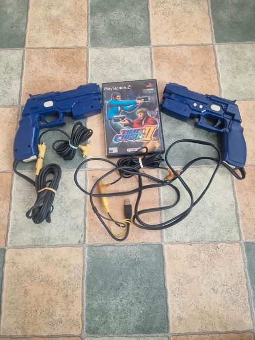 Pistolet Namco G-Con 2 Officiel + Jeu Time Crisis 2 (PS2), Kinderen en Baby's, Speelgoed | Buiten | Actiespeelgoed, Zo goed als nieuw
