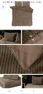 Housse de couette taupe en flanelle intérieur coton 220240, Huis en Inrichting, Woonaccessoires | Plaids en Woondekens, Ophalen of Verzenden