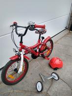 Vélo enfant 16 pouces avec casque et roues stabilisatrices, Enlèvement, Comme neuf, Stabilisateurs