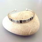 Toeareg-armband van sterling zilver met ebbenhouten inleg, Ophalen of Verzenden, Nieuw, Zilver, Zilver